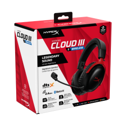 HyperX Cloud III S 2.4 Ghz Wireless + Bluetooth Dts X Oyuncu Kulaklığı Kırmızı A59Z0AA - Thumbnail