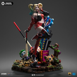 Iron Studios DC Universe Gotham City Sirens Harley Quinn 1 10 Art Scale Deluxe Statue - Thumbnail