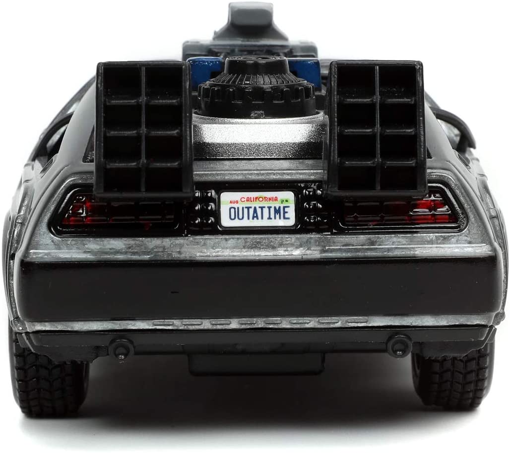 Miniature Retour Vers Le Futur DeLorean Time Machine Back To The Future 3 – Miniature 1:24 Jada Toys Avec éclairage, Neuve Jouet Collection