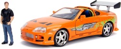 Hızlı ve Öfkeli Fast and Furious 1995 Toyota Supra 1:24 Pres Döküm Araba Brian O'Conner Figürlü - Thumbnail