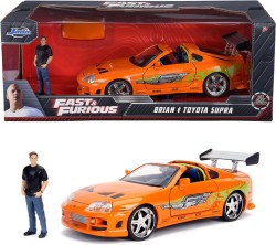 Hızlı ve Öfkeli Fast and Furious 1995 Toyota Supra 1:24 Pres Döküm Araba Brian O'Conner Figürlü - Thumbnail