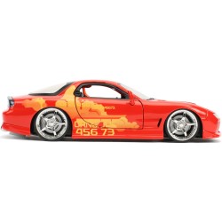 Jada Toys Fast and Furious Orange JL5 Mazda RX-7 1 24 - Thumbnail