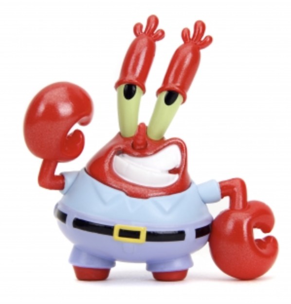 Set 4 Figure Pressofuse Jada SpongeBob, Personaggi SpongeBob, Patrick, Squidward, Mr. Krabs, Altezza 6,3 Cm, Collezionabili, Licenza Ufficiale