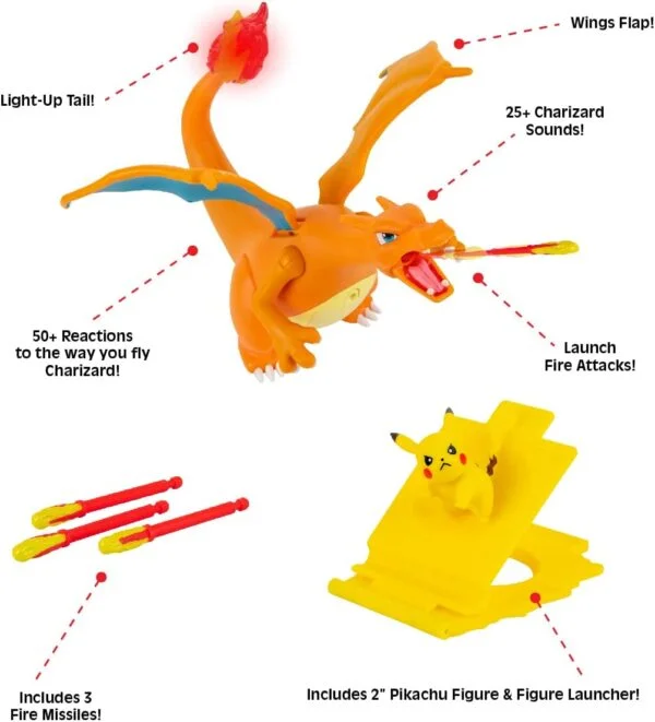 JAZWARES POKEMON ELEKTRONIK INTERAKTIF FIGUR PIKACHU VE CHARIZARD - Thumbnail