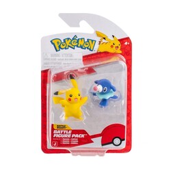 Jazwares - Jazwares Pokemon Battle 2li Aksiyon Figür Pikachu ve Poplio