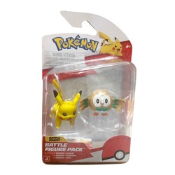 Jazwares - Jazwares Pokemon Battle 2li Aksiyon Figür Pikachu ve Rowlet