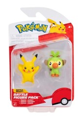 Jazwares - Jazwares Pokemon Battle 2li Figür Set Pikachu ve Grookey