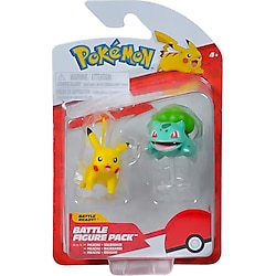 Jazwares - Jazwares Pokemon Battle 2'li Figür Seti Pikachu ve Bulbasaur
