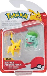 Jazwares - Jazwares Pokemon Battle 2li Figür Seti Pikachu ve Bulbasaur