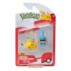 Jazwares Pokemon Battle 2'li Figür Seti Pikachu ve Mudkip - Thumbnail