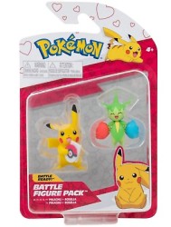 Jazwares - Jazwares Pokemon Battle 2'li Figür Seti Pikachu ve Roselia