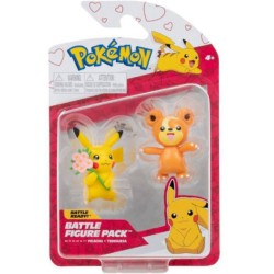 Jazwares - Jazwares Pokemon Battle 2'li Figür Seti Pikachu ve Teddiursa