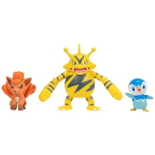 JAZWARES POKEMON BATTLE 3LU SET PIPLUP ELECTRABUZZ VULPIX - Thumbnail