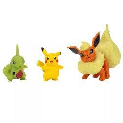 JAZWARES POKEMON BATTLE 3LU SET FLAREON LARVITAR PIKACHU - Thumbnail