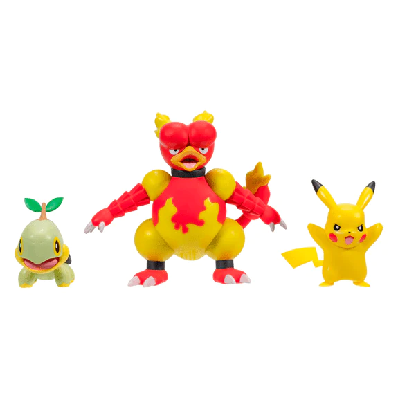 JAZWARES POKEMON BATTLE 3LU SET PIKACHU MAGMAR TURTWIG - Thumbnail