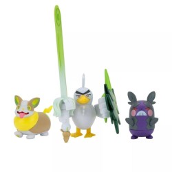 JAZWARES POKEMON BATTLE 3LU SET SIRFETCHD MORPEKO YAMPER - Thumbnail