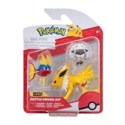 Jazwares - Battle 3'lü Figür Seti Carvanha Jolteon Wooloo