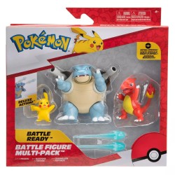 Jazwares Pokemon Battle 3'lü Figür Seti Pikachu Charmeleon ve Blastoise - Thumbnail