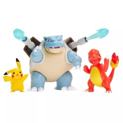 Jazwares Pokemon Battle 3'lü Figür Seti Pikachu Charmeleon ve Blastoise - Thumbnail