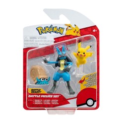 Battle 3'lü Figür Seti Omanyte Lucario Pikachu - Thumbnail