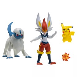 Jazwares Pokemon Battle 4'lü Figür Seti Absol Pikachu Cinderace ve Pirobut - Thumbnail