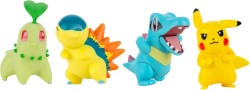 Jazwares Pokemon Battle 4'lü Figür Seti Pikachu Chikorita Totodile ve Cyndaquil - Thumbnail