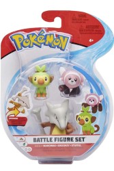 Jazwares - JAZWARES POKEMON BATTLE FIGURE 3LU SET GROOKEY STUFFUL MAROWAK