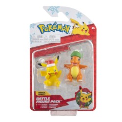 Jazwares - Battle 2'li Figür Noel Seri - Pikachu Ve Charmander