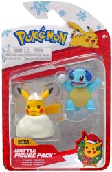 Jazwares - Battle 2'li Figür Noel Seri - Pikachu Ve Squirtle