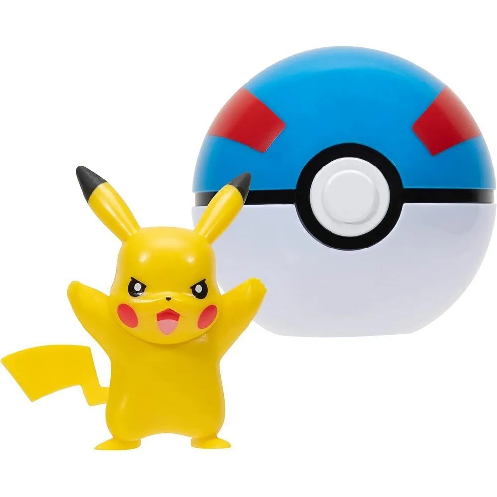 JAZWARES POKEMON CLIP N GO PIKACHU GREAT BALL - Thumbnail