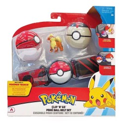 Jazwares - JAZWARES POKEMON CLIP N GO POKEBALL BELT SET GROWLITH