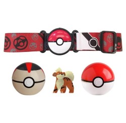 JAZWARES POKEMON CLIP N GO POKEBALL BELT SET GROWLITH - Thumbnail