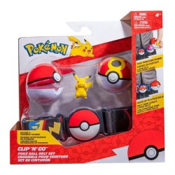 Jazwares - JAZWARES POKEMON CLIP N GO POKEBALL BELT SET PIKACHU AND REPEAT BALL