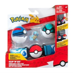 Jazwares - JAZWARES POKEMON CLIP N GO POKEBALL BELT SET SQUIRTLE AND POKEBALL
