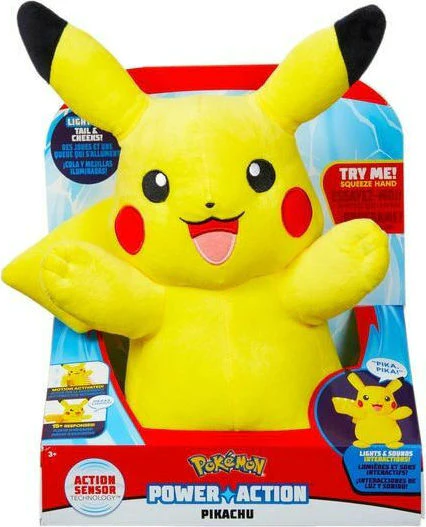 JAZWARES POKEMON PIKACHU SESLI ISIKLI PELUS FIGUR - Thumbnail