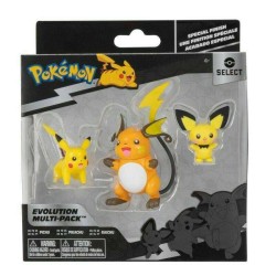 JAZWARES POKEMON SELECT EKLEMLI FIGUR PICHU PIKACHU RAICHU - Thumbnail