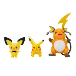 JAZWARES POKEMON SELECT EKLEMLI FIGUR PICHU PIKACHU RAICHU - Thumbnail