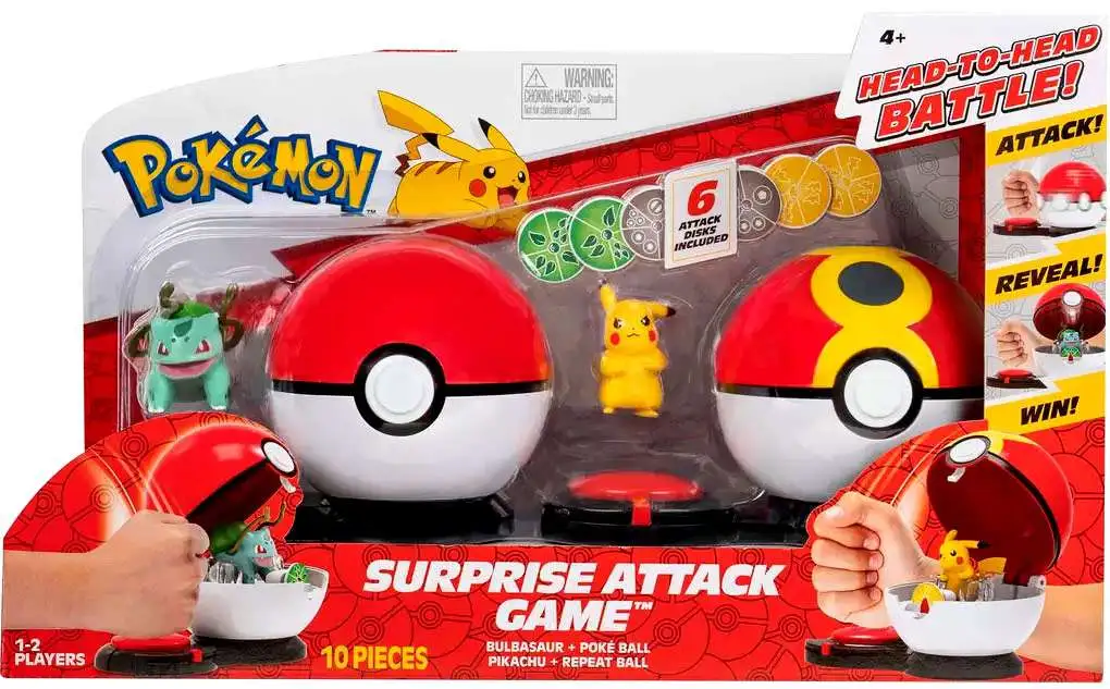 Jazwares - JAZWARES POKEMON SURPRIZ ATAK OYUN SETI BULBASAUR PIKACHU