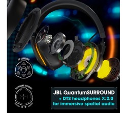 JBL Quantum 800 RGB, 9.1 Gaming Bluetooth Kablosuz Kulaklık - Thumbnail