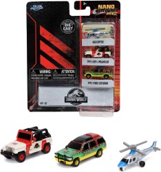 Jada Toys Jurassic Park 3 Pack Nano Cars - Thumbnail