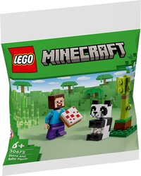 Lego Minecraft Steve and Baby Panda Figure