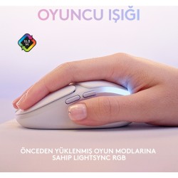 Logitech G Aurora G705 Kablosuz Oyuncu Mouse Beyaz 910-006368 - Thumbnail