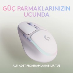 Logitech G Aurora G705 Kablosuz Oyuncu Mouse Beyaz 910-006368 - Thumbnail