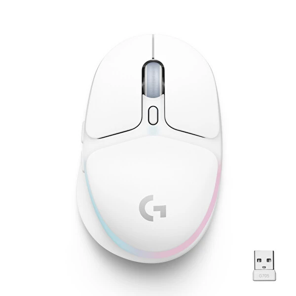 Logitech G Aurora G705 Kablosuz Oyuncu Mouse Beyaz 910-006368 - Thumbnail