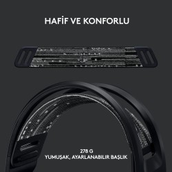 Logitech G G733 7.1 Surround Ses Gaming Kablosuz Kulak Üstü Kulaklık Siyah 981-000864 - Thumbnail