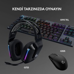 Logitech G G733 7.1 Surround Ses Gaming Kablosuz Kulak Üstü Kulaklık Siyah 981-000864 - Thumbnail