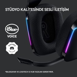 Logitech G G733 7.1 Surround Ses Gaming Kablosuz Kulak Üstü Kulaklık Siyah 981-000864 - Thumbnail