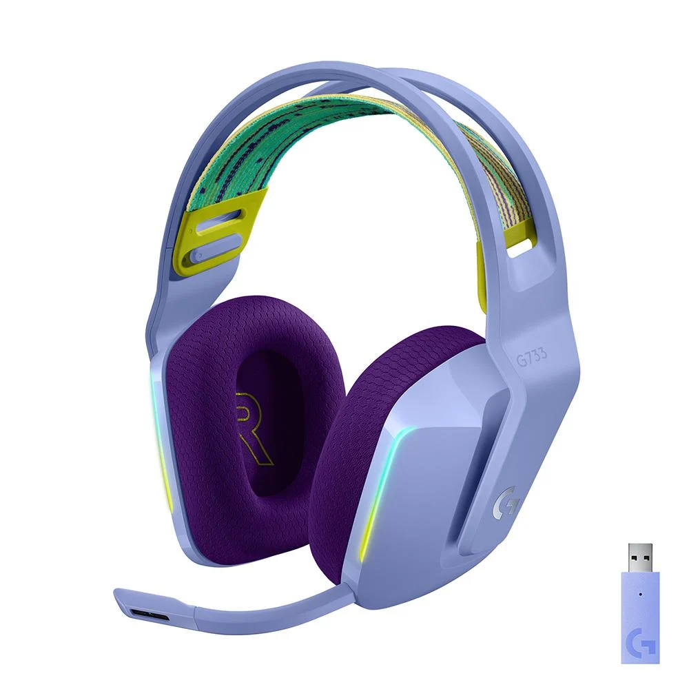 logitech - Logitech G G733 7.1 Surround Ses Gaming Kablosuz Kulaklık Lila 981-000890