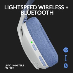 Logitech G435 Ultra Hafif Kablosuz Bluetooth Oyun Kulaklığı Beyaz 981-001074 - Thumbnail