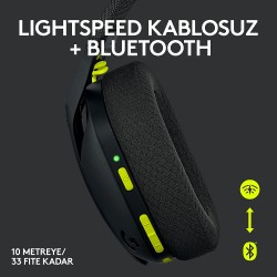 Logitech G435 Ultra Hafif Kablosuz Bluetooth Oyun Kulaklığı Siyah - Thumbnail